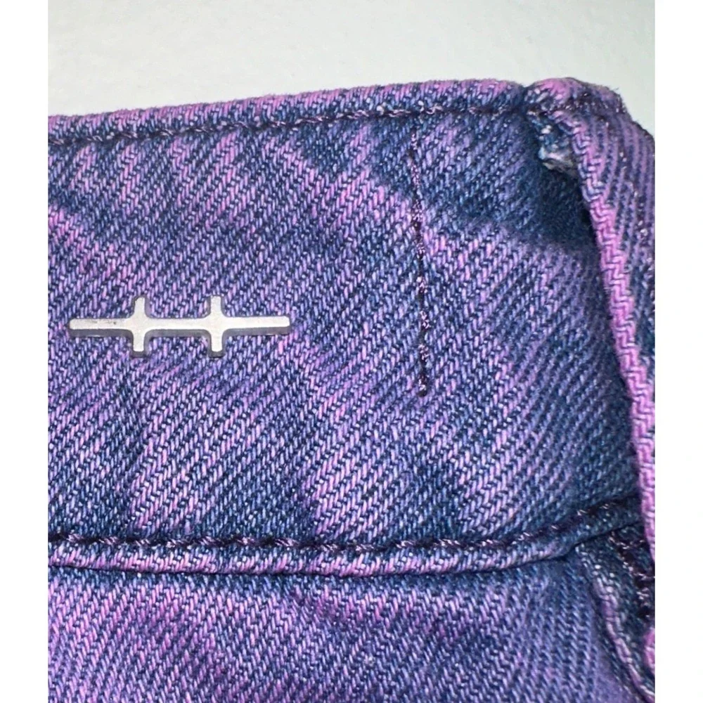Habitual Girl Kids Purple Acid Wash High Waist Cargo Wide Leg Jeans Size 16